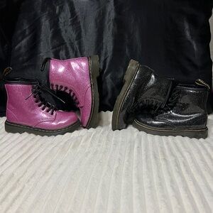 Dr. Martens Kids Glitter Boots - 2 pairs, Pink and Black